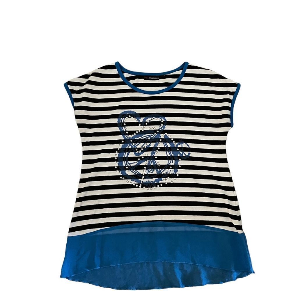 Girl's Youth Miss Understood Striped Short Sleeve Top Size XL